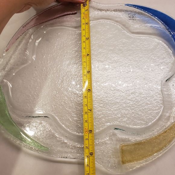 Murano colourful glass plate, made in Italy - Picture 3 of 10